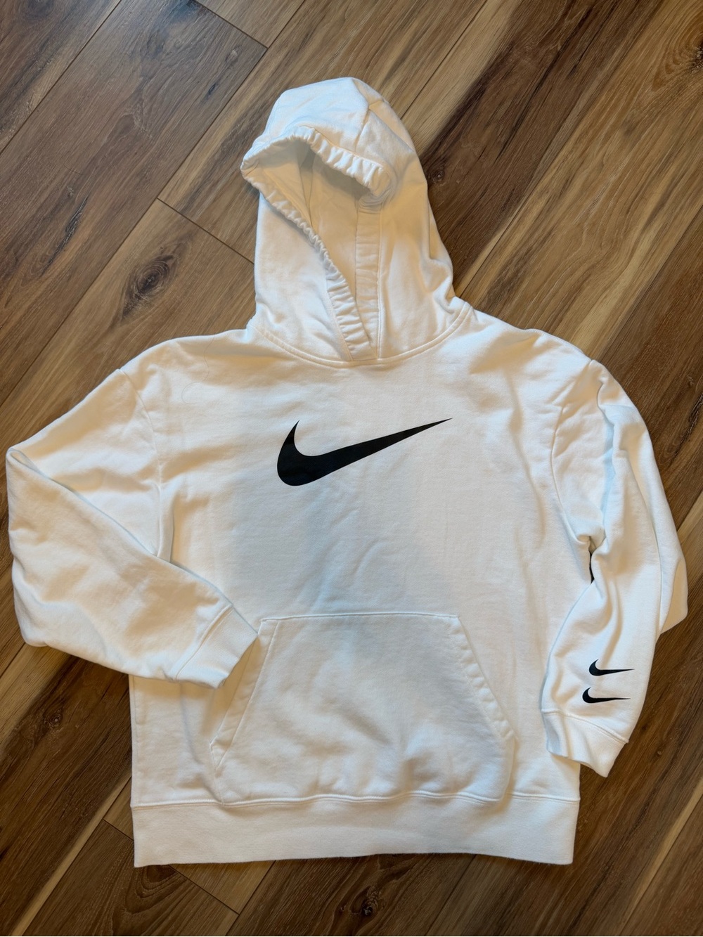 Women’s Nike White Swoosh Pullover Hoodie